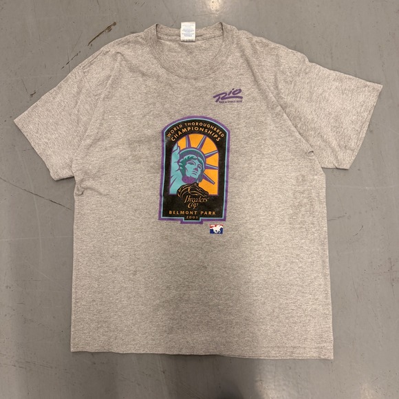 Gildan Other - Gildan 2005 Breeders Cup Belmont Park Horse Racing T-Shirt Gray XL‎ Rio Sports